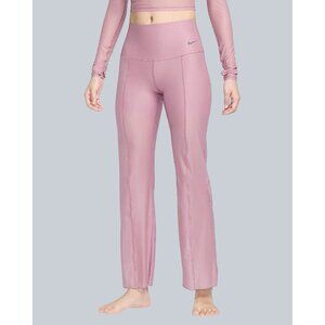 Nike Womens High-Waisted Wide-Leg Yoga Pants Pink Stretchy Fabric Size M